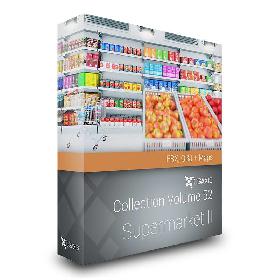 CGAXIS MODELS VOLUME 52 3D SUPERMARKET II FBX OBJ